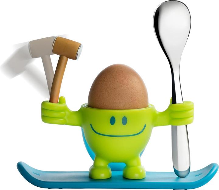 Produktbild WMF Eierbecher mit Löffel lustiger Eierbecher Kinder Kunststoff McEgg grün (1 x)