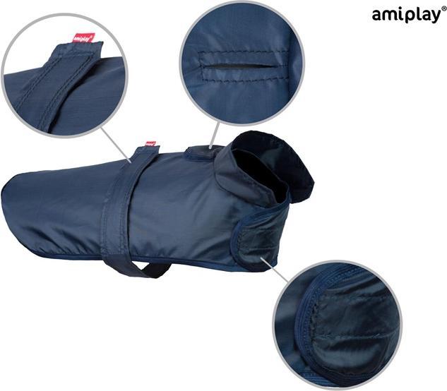 Immagine prodotto amiplay Impermeabile Bristol Beagle 48cm Blu Navy (48, Cappotto per cani)