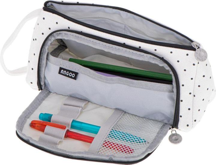 Actual product image Ikonka School double bag cosmetic bag in polka dots
