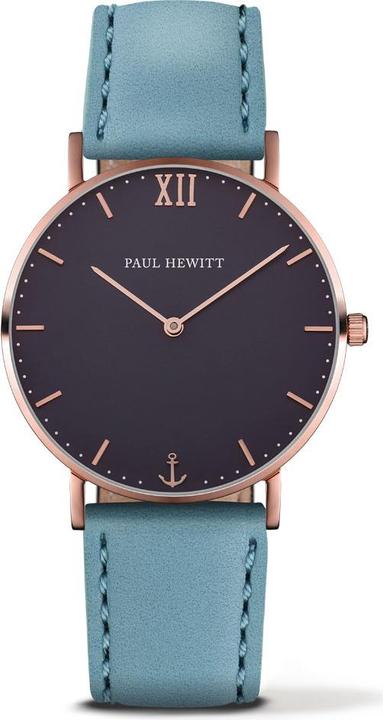 Immagine prodotto Paul Hewitt Sailor Line Blue Lagoon Rose Gold Pelle Niagara (Orologio da polso analogico, 39 mm)