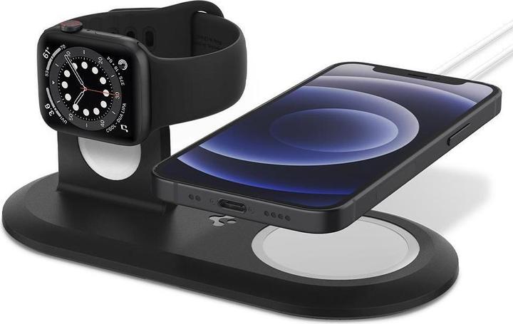 Actual product image Spigen Magfit Duo Apple Magsafe & Watch Charger Stand black (5 W)
