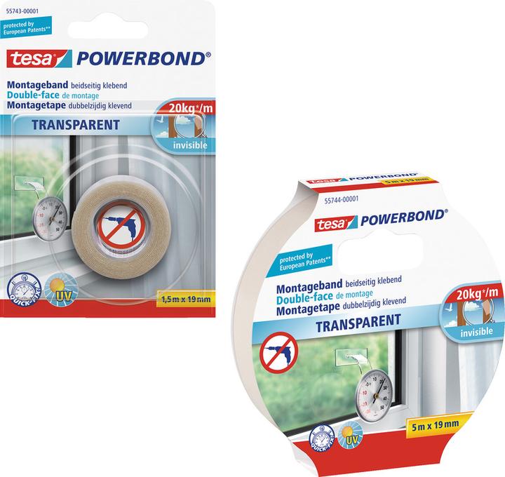 Actual product image tesa Powerbond mounting tape transparent (19 mm)