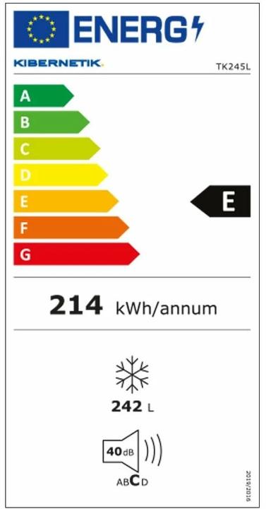 Label énergétique Kibernetik Tk245l (Autonome, 242 l)
