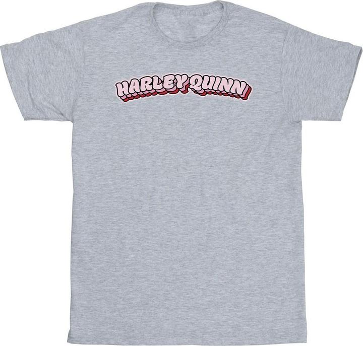 Actual product image Girls Batman Harley Quinn Logo Cotton T-Shirt (128)
