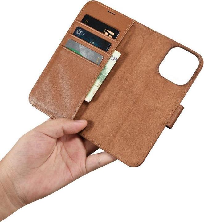 Produktbild iCarer Wallet Case 2 in1 Hülle iPhone 14 Pro max. Leder Flipcover Anti-RFID braun (WMI14220728-BN) (Apple iPhone 14 Pro Max)