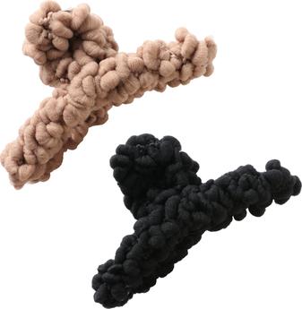 Actual product image Trisa Fashion clamp with fabric knot black, brown 2 pcs. (2 pcs.)