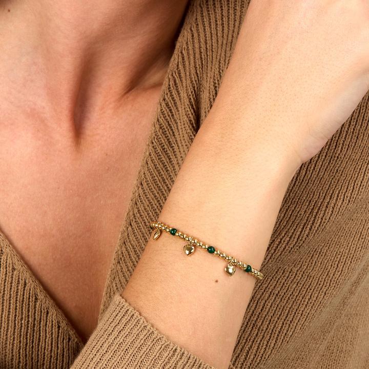 Produktbild Morellato - Decent gold-plated bracelet with green agates Talismans SAIX15 (19 cm, Edelstahl)