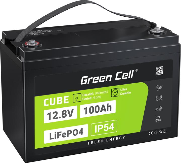 Actual product image GreenCell Green Cell CUBE LiFePO4 battery 100Ah 12.8V 1280Wh lithium iron phosphate battery for photovoltaic (12.80 V, 100 Ah)