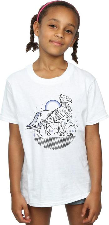 Actual product image Girls Buckbeak Line Art Cotton T-Shirt (140, 146)