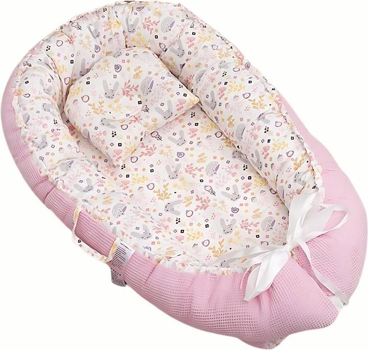 Milkii Nid douillet pour bébé avec coussin amovible, Lapin
