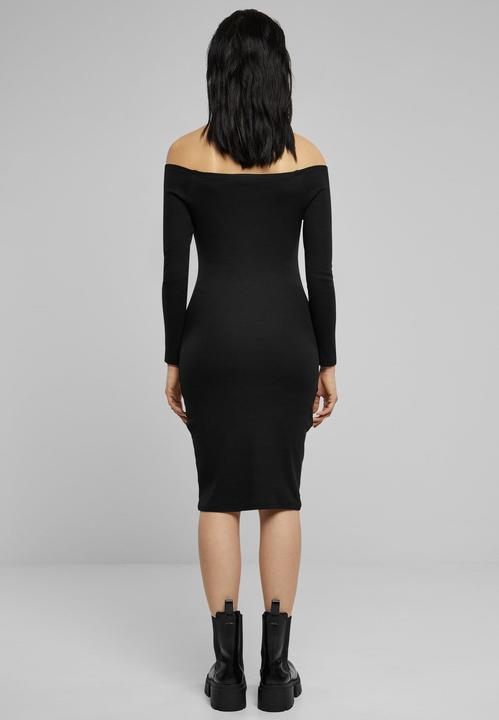 Actual product image Urban Classics Ladies Off Shoulder Longsleeve Rib Dress - 126821 (XS)