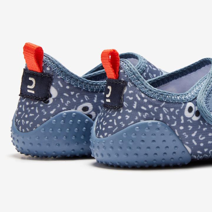 Actual product image Decathlon Turnschuhe Babylight atmungsaktiv Babyturnen - blau mit Muster (29)