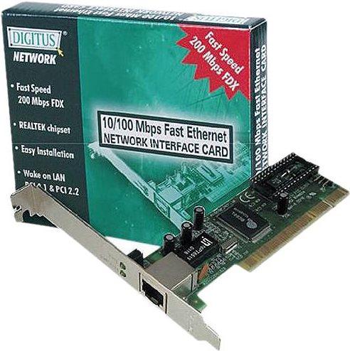 Image du produit Digitus Carte PCI Fast Ethernet 10/100Mbit 1xRJ-45 Realtek 8139 (PCI)