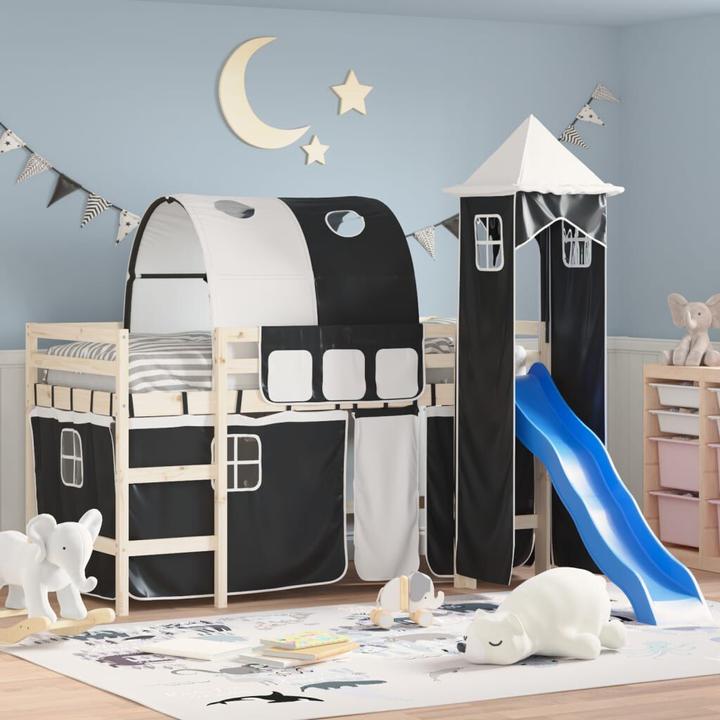 Produktbild VidaXL Vorhänge für Hochbett mit Tunnel und Turm Weiss und