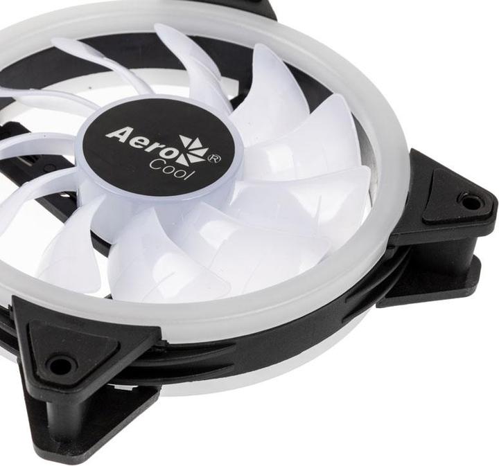 Actual product image AeroCool DUO12PRO Kit 3xFan 12cm ARGB LED Dual Ring Antivibration 6 Pins Black (120 mm, 3 x)