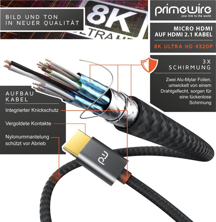 Actual product image Primewire Micro HDMI – HDMI (3 m, HDMI)