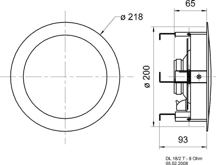 Image du produit Visaton Haut-parleur de plafond DL 18/2 T, 8 Ohm