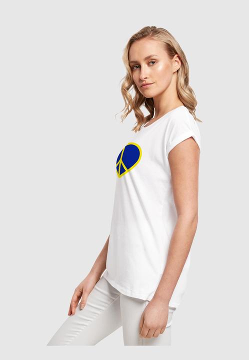 Actual product image Merchcode Ladies Peace - Heart Peace Extended Shoulder T-Shirt - 161405 (XL)