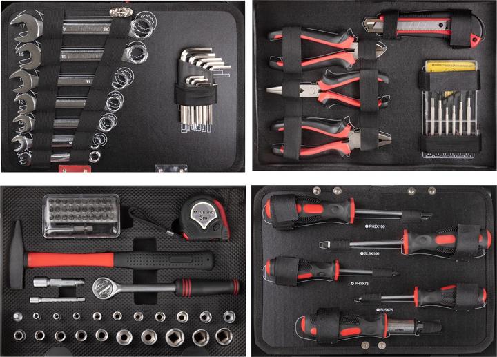 Image du produit Dema Alu - Werkzeugkoffer Werkzeugkiste Alukoffer mit Werkzeug 4 Ebenen 90-tlg. (90 pièces)