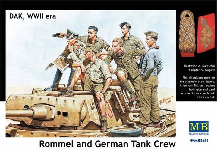 Immagine prodotto Master Box Rommel e l'equipaggio di un carro armato tedesco, DAK, seconda guerra mondiale