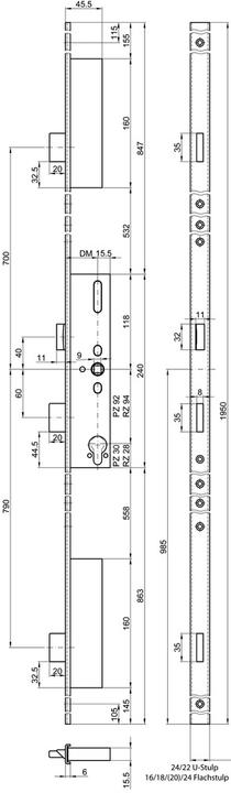MSL Serrature multipunto antipanico FlipLock base 23444 PE