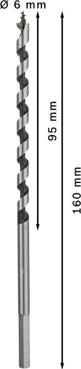 Image du produit Bosch Professional Zubehör Mèche à bois PRO Wood, 6 x 95 x160 mm (4,8 mm)