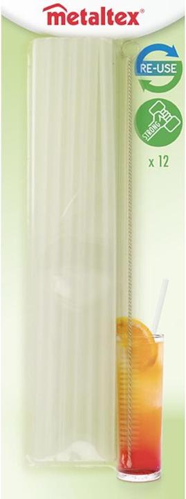 Image du produit Metaltex Pailles en plastique transparent 12 pièces (12 x)