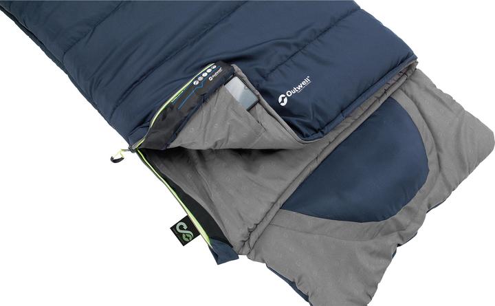 Actual product image Outwell Contour Junior polyester sleeping bag, dark blue (170 cm)
