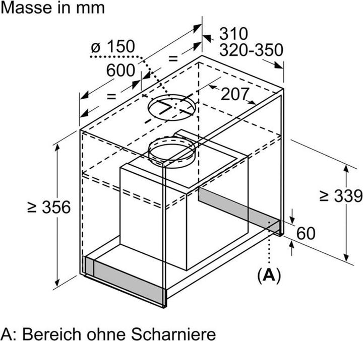 Actual product image Bosch Hausgeräte DBB66AF60 (Substructure hood)