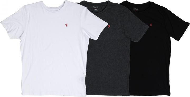 Actual product image Farah Mens Colney T-Shirt (Pack of 3) (S)