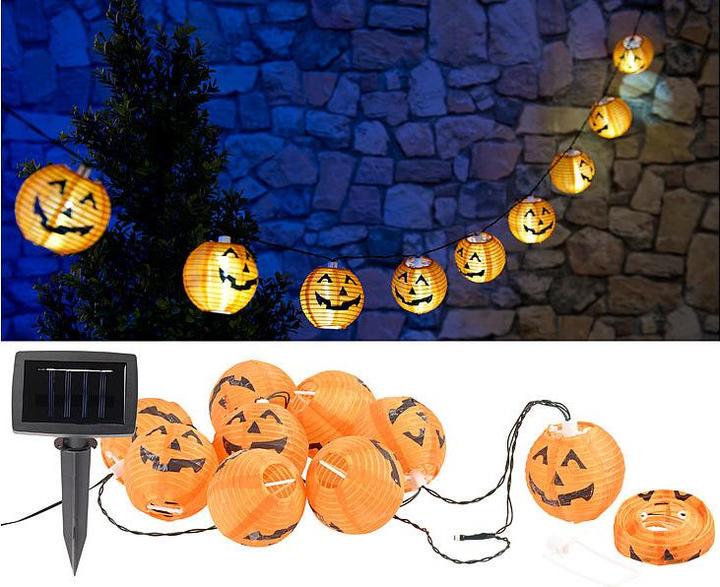 Image du produit Lunartec Lot de 2 lampes solaires en forme de citrouille d'Halloween (1.60 m)