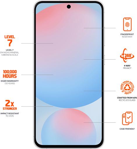 Actual product image Eiger Mountain Glass Black Edge 360 (1 Piece, Samsung Galaxy S25)
