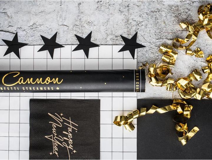 Produktbild Partydeco Konfettikanone - 60cm - Metallic - Luftschlangen - Gold