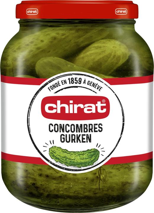 Actual product image Chirat Vinegar gherkins, pickles ideal for raclette, fondue, aperitifs, cold platters, grilling & snacks (800 g)