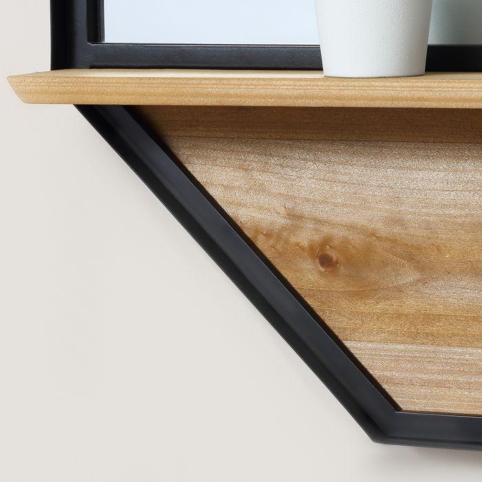 Immagine prodotto Swisshandel24 61 x 61 cm specchio da parete ottagonale specchio appeso specchio da soggiorno con mensola design (61 x 61 cm)