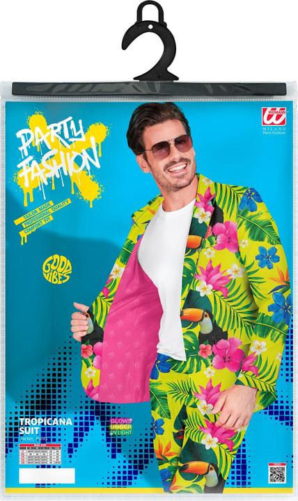 Produktbild Widmann Party Fashion Anzug mit Neon Tropen Muster Jackett & Hose (L)