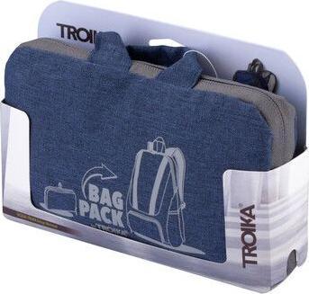 Actual product image Troika BAGPACK Foldable backpack, polyester, blue/grey (12 l)