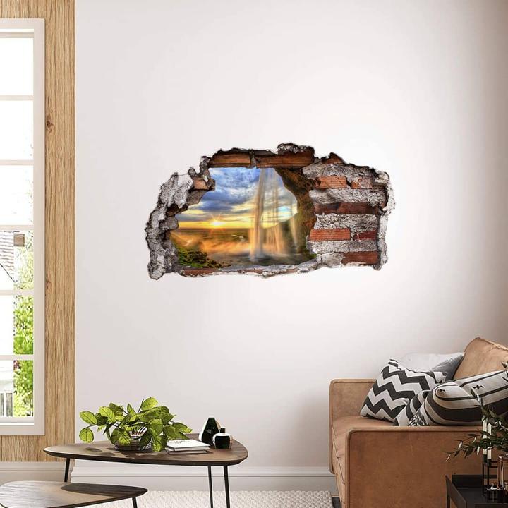 Image du produit Trenddeko Chute d'eau Seljalandsfoss en 3D (120 x 65 cm)