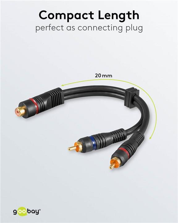 Actual product image Goobay Audio Y-adapter cable stereo, OFC (0.20 m)