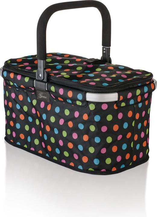 Image du produit Genius Panier Falko, noir avec pois colorés