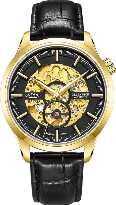 Actual product image Rotary GS02948/04 Greenwich Automatic Mens Watch 42mm 5ATM (Analogue wristwatch, 42 mm)
