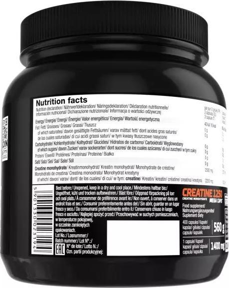 Valori nutrizionali e ingredienti Olimp Sport Nutrition Mega Caps (Neutro, 400 pz., 400 g)