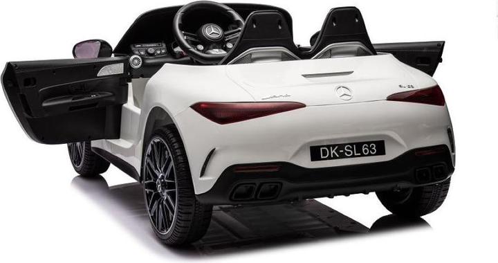 Produktbild Es-toys Kinderfahrzeug - weiss - Elektro Auto Mercedes SL63 AMG - Lizenziert - MP3 + Ledersitz + EVA (12 V)