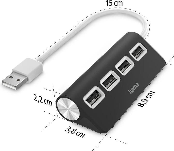 Actual product image Hama USB-A-Hub (USB-A, 4 Ports)