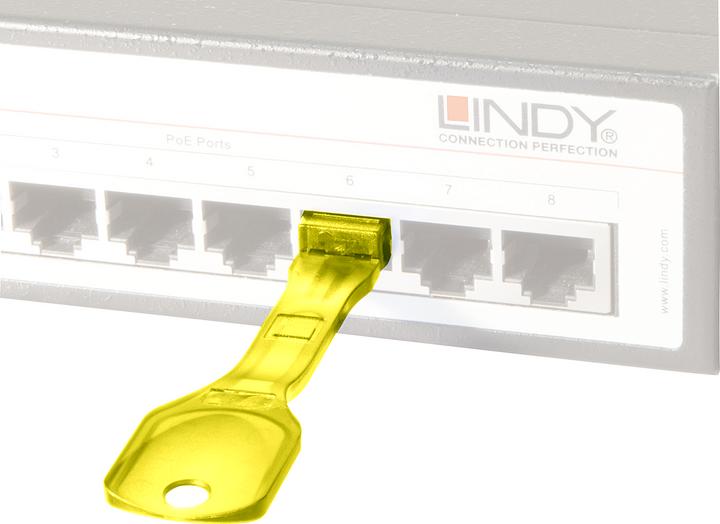 Actual product image Lindy RJ45 Port Blockers x 10 Yellow