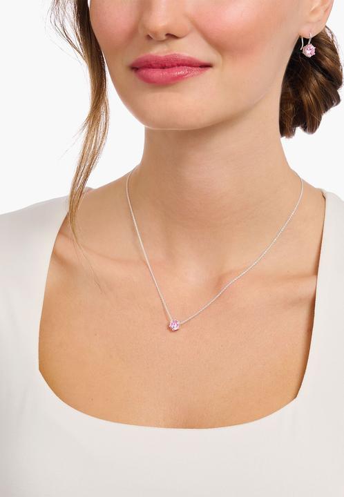 Produktbild Thomas Sabo Kette mit pinkfarbenem Zirkonia-Anhänger Silber (925 Sterlingsilber, 40 - 45 cm)