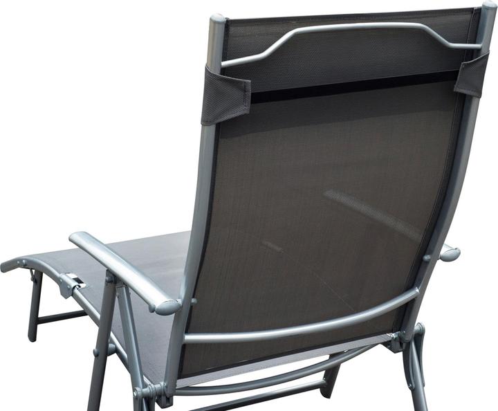 Produktbild Outsunny Gartenliege Metall, Stoff Grau (180 cm)