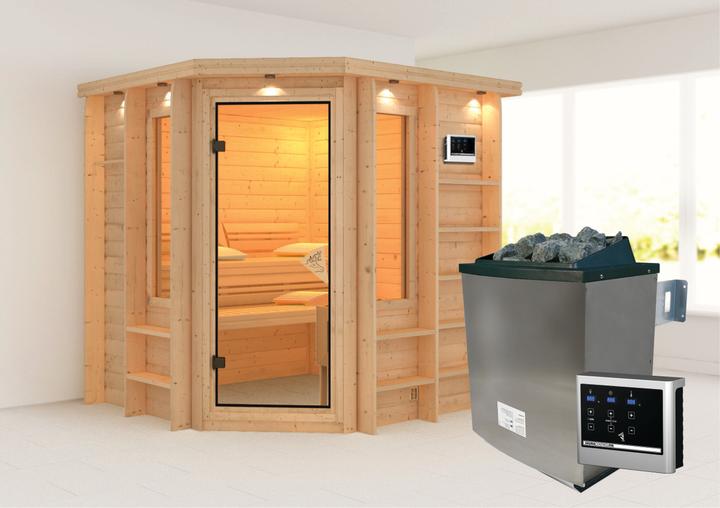 Produktbild Karibu Cortona mit Dachkranz (9 KW externe Steuerung)