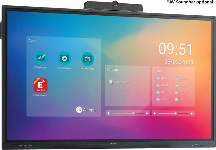 Actual product image NEC Sharp PN-LC752 Interactive Display 75", UHD, 350cd/m2 (3840 x 2160 Pixels, 75")