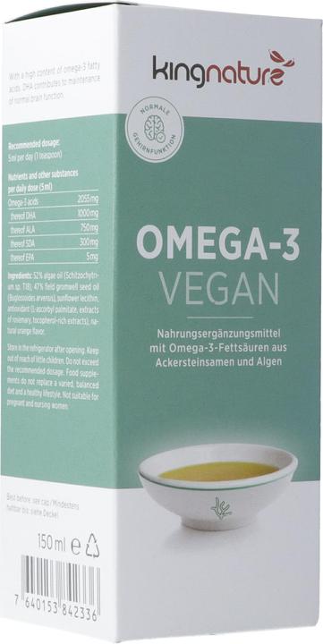 Kingnature Omega-3 vegan liq (1 Stück, Flüssigkeit, 180 g)